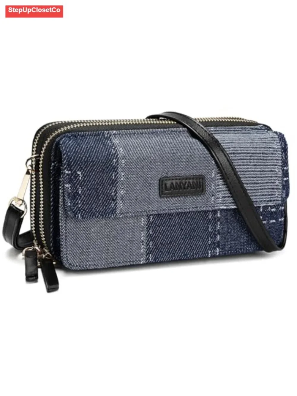 RFID Blocking Crossbody Wallet Wristlet with Phone Pocket Vegan Leather